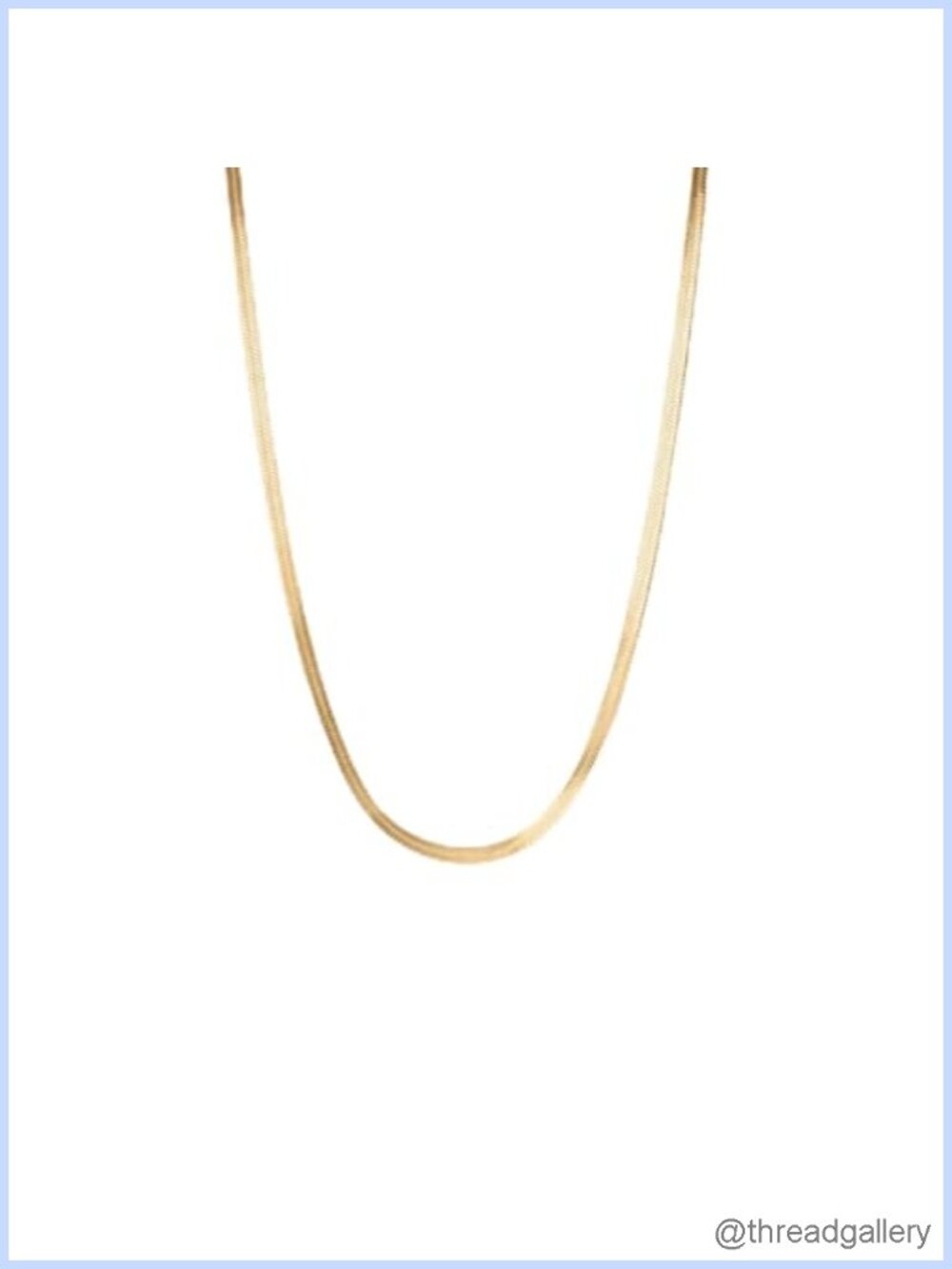 18K PVD Gold Herringbone Chain Necklace Waterproof Non Tarnish 16 Inch